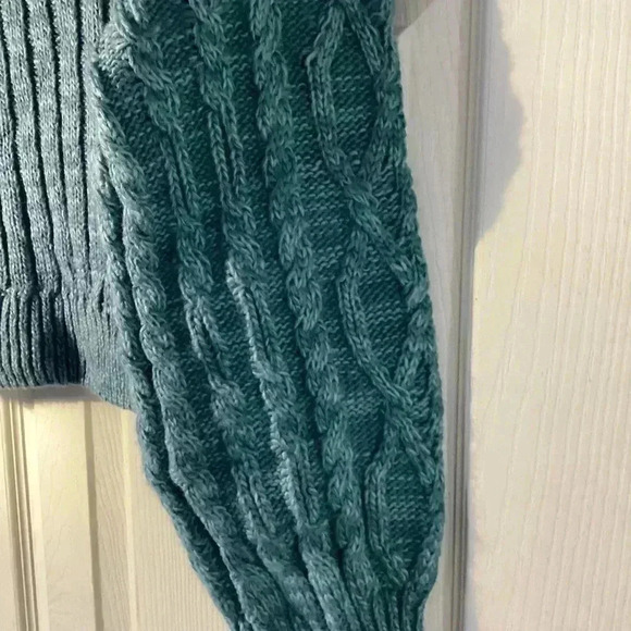 Arizona Jean Co Blue Cropped Mock Neck Long Sleeve Pullover Sweater Size Medium - Picture 7 of 9